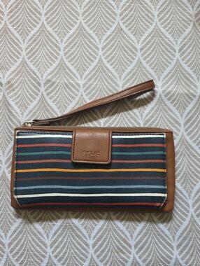 Relic Navy Multi-Stripe Wristlet with Tan Trim